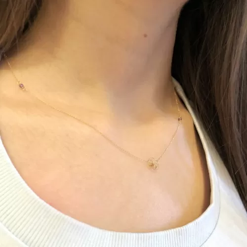 14K gold necklace by Ichiban - Flower Power Amethyst