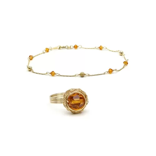 Set ring and bracelet Ichiban - Sweet Topaz