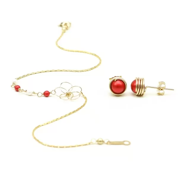 Flower Power - martisor - set, bracelet and stud earrings