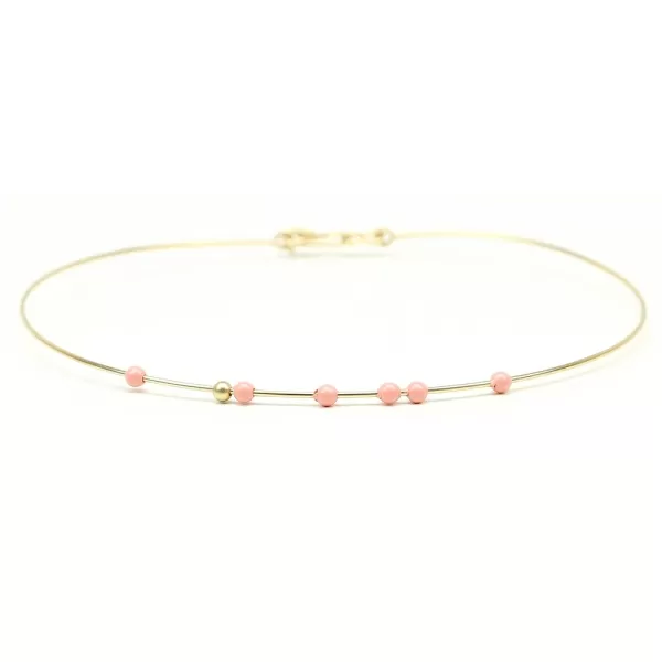Simple Style Pearls - Pink Coral - bratara fixa martisor