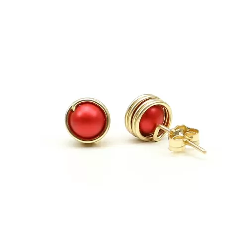 Mini Busted Pearl - Rouge - cercei surub martisor