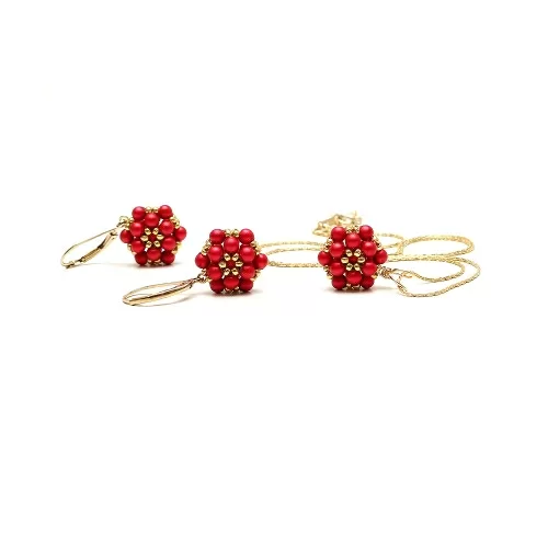 Set pendant and leverback earrings by Ichiban - Daisies Rouge