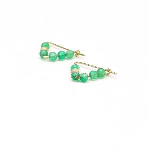Earrings by Ichiban - Fancy Green Onyx 14K Gold