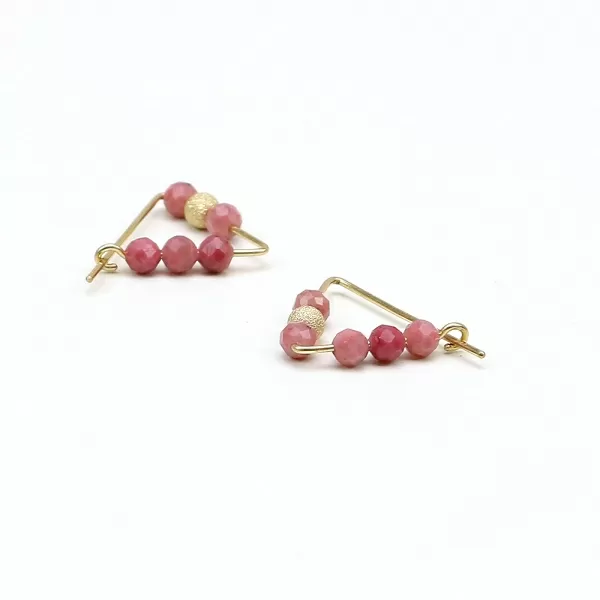 Cercei Ichiban din aur 14K - Fancy Rhodocrosite