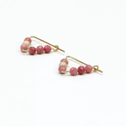 Cercei Ichiban din aur 14K - Fancy Rhodocrosite