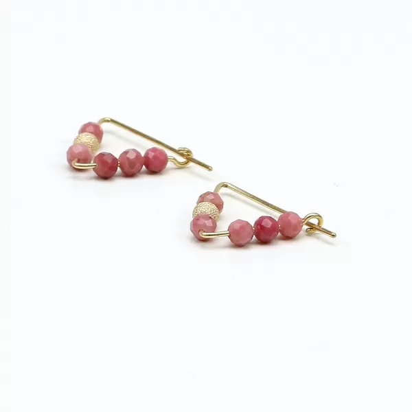 Cercei Ichiban din aur 14K - Fancy Rhodocrosite