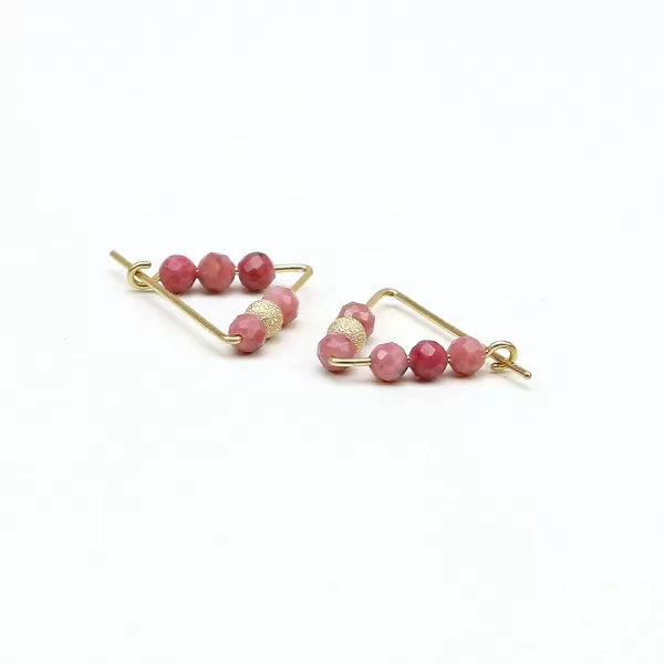Cercei Ichiban din aur 14K - Fancy Rhodocrosite