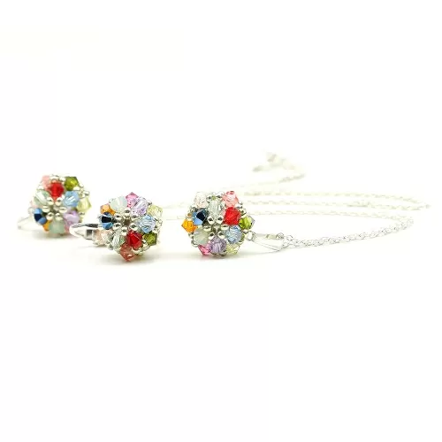 Set pandantiv si cercei clips, Ichiban - Daisies Summer Mood AG925