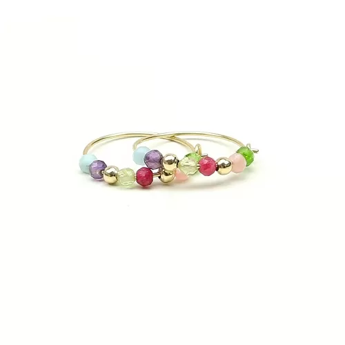 Earrings by Ichiban - Simple Style Mix Gems 14K gold