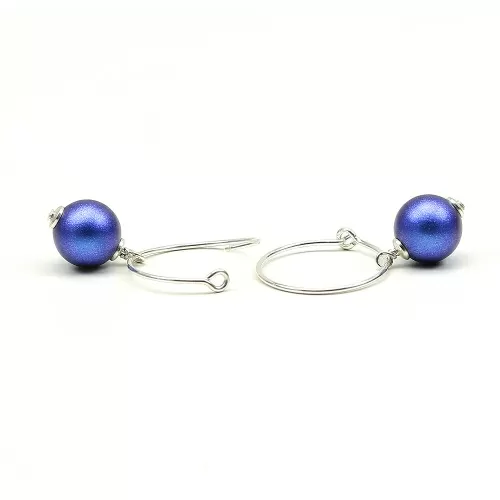 Cercei Ichiban - Circle Iridescent Dark Blue AG925