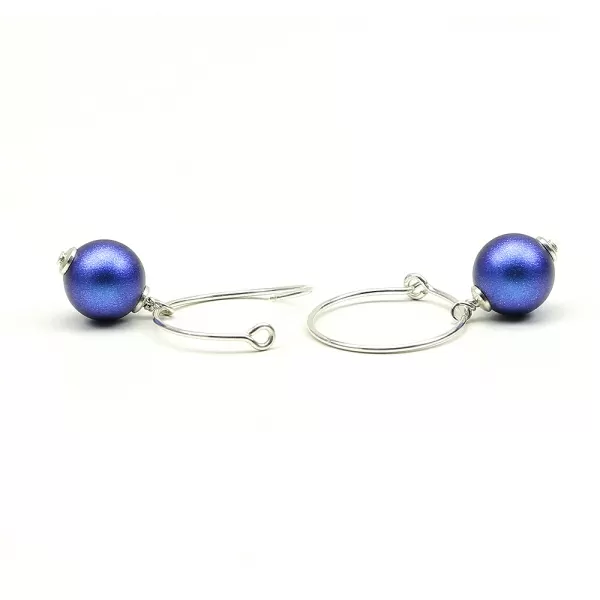 Cercei Ichiban - Circle Iridescent Dark Blue AG925