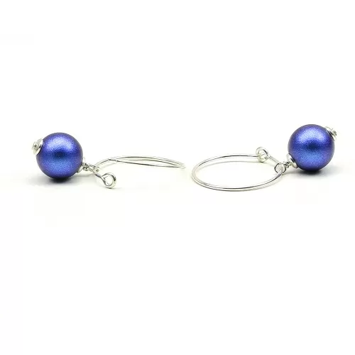 Cercei Ichiban - Circle Iridescent Dark Blue AG925