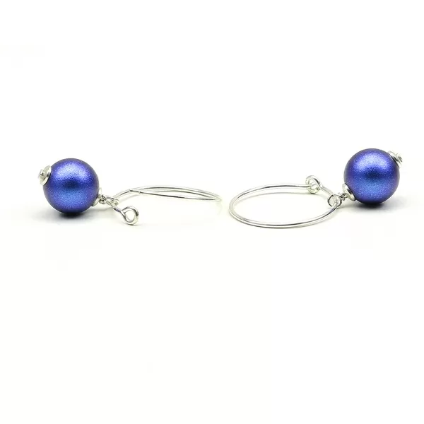 Cercei Ichiban - Circle Iridescent Dark Blue AG925
