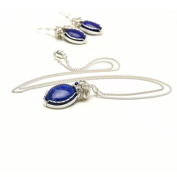 Set pandantiv si cercei cu tortite, Ichiban - Lapis Lazuli