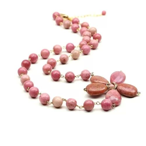 Necklace by Ichiban - Rhodonite