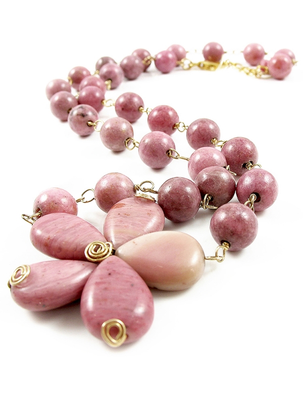 Necklace by Ichiban - Rhodonite