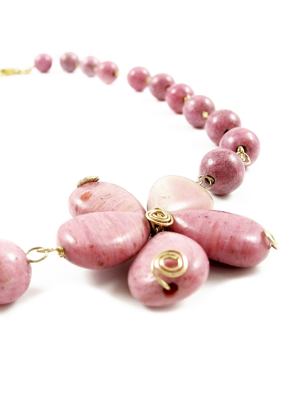 Necklace by Ichiban - Rhodonite