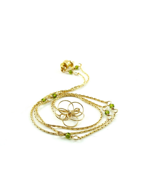 Necklace by Ichiban - Flower Power Olivine