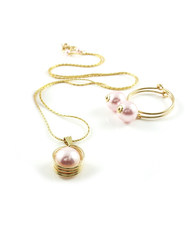 Set pendant and earrings by Ichiban - Rosaline