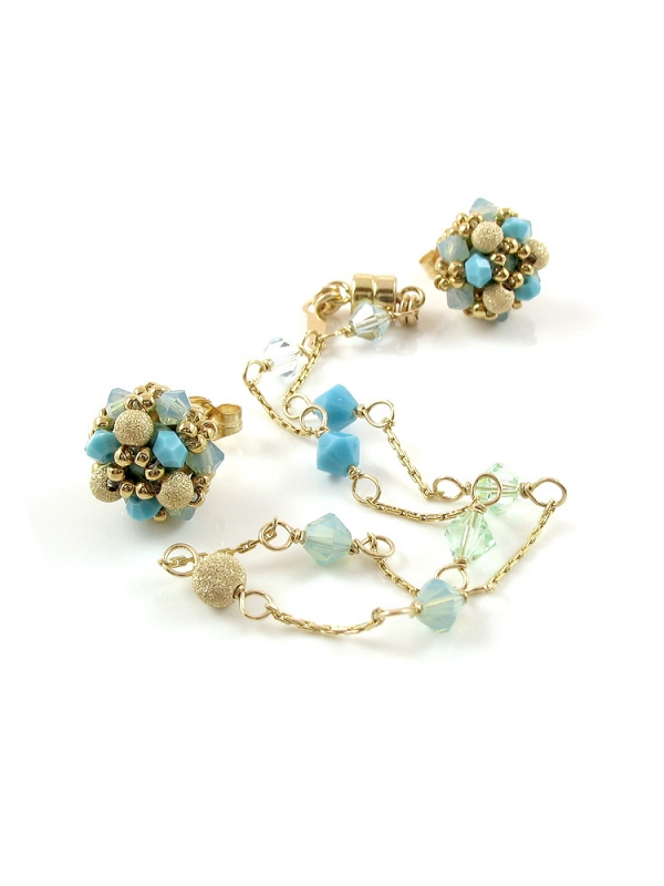 Set bracelet and stud earrings by Ichiban - Stardust Turquoise