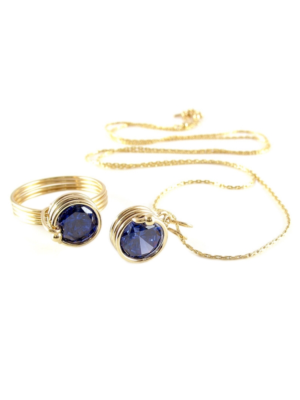 Set pendant and ring by Ichiban - Busted Dark Blue