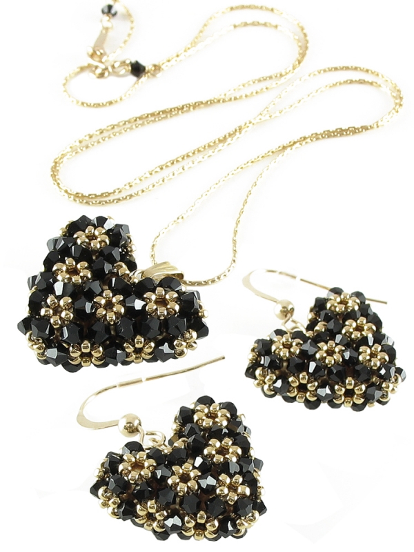 Set pendant and earrings by Ichiban - Love Around Dark