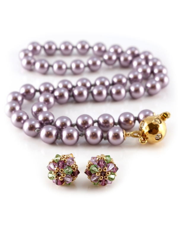 Set necklace and stud earrings by Ichiban - Desire Mauve