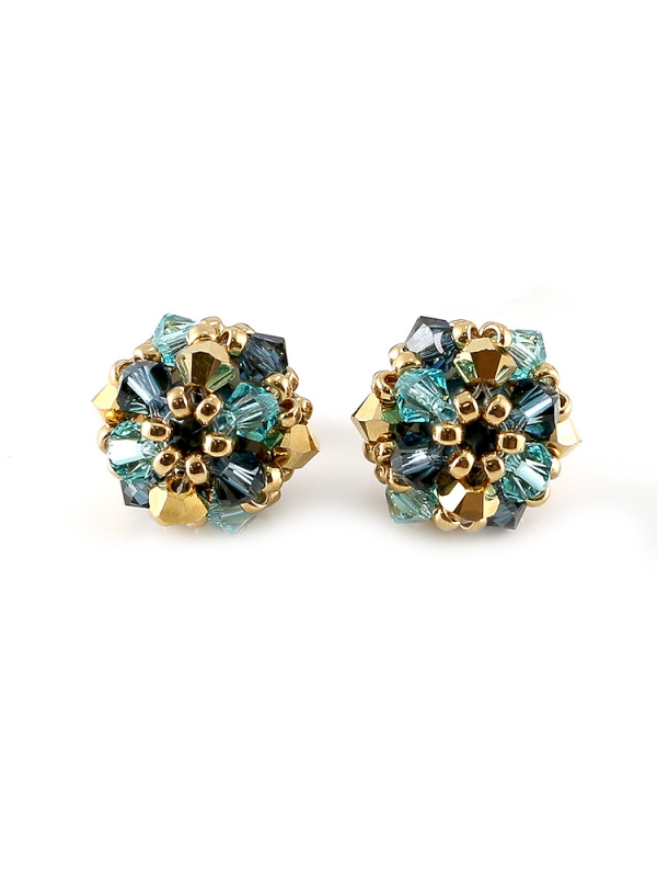Stud earrings by Ichiban - Daisies Tahitian Blue