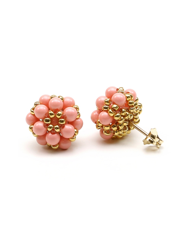 Stud earrings by Ichiban - Daisies Pink Coral