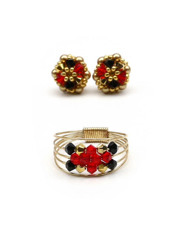 Set stud earrings and ring by Ichiban - Arlechino