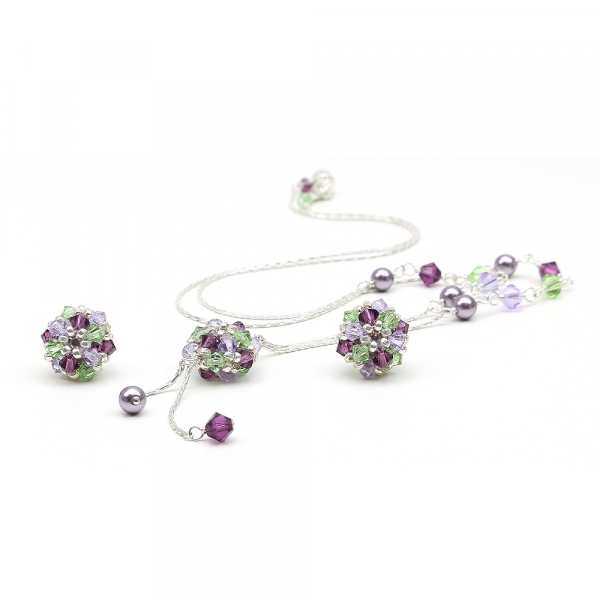 Daisies Free Spirit set - 925 Silver necklace and stud earrings