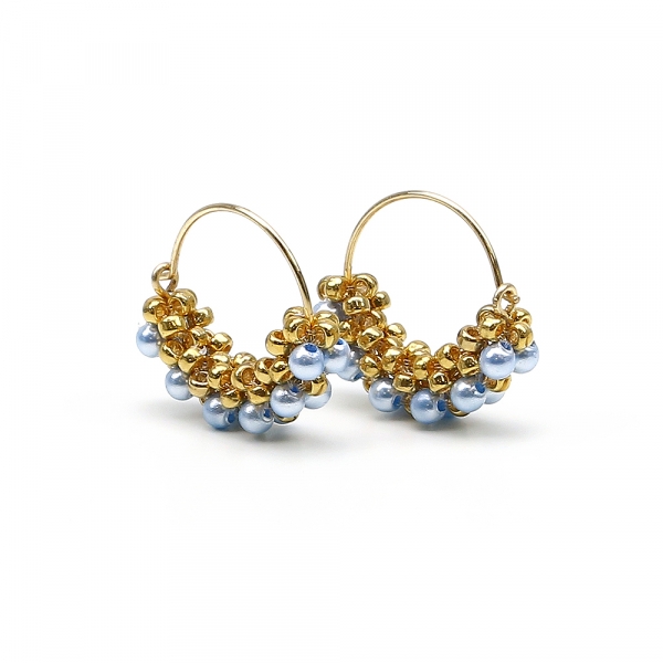 Earrings by Ichiban - Minidiva Pearls Light Blue