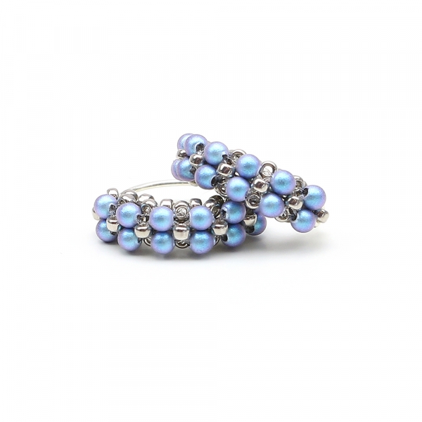 Cercei Ichiban - Mini Diva Pearls iridescent Light Blue AG925