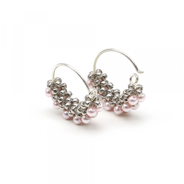 Earrings by Ichiban - Mini Diva Pearls Rosaline 925 Silver