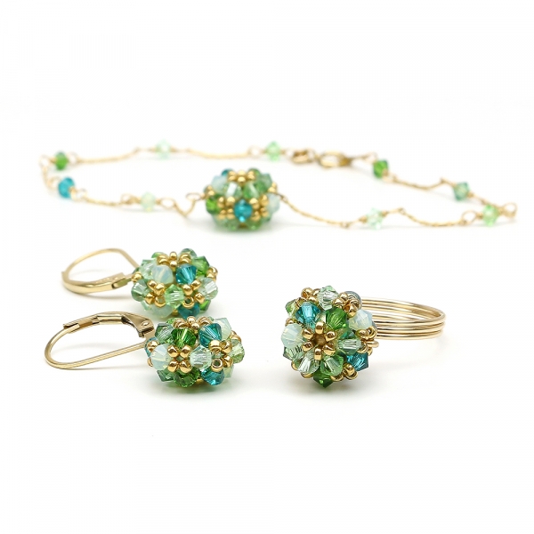 Set bracelet, leverback earrings and ring by Ichiban - Daisies Herba Fresca