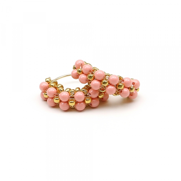 Minidiva Pearls Pink Coral - earrings