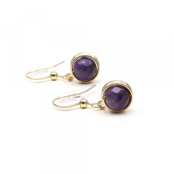 Dangle earrings by Ichiban - Busted Gemstone Amethyst