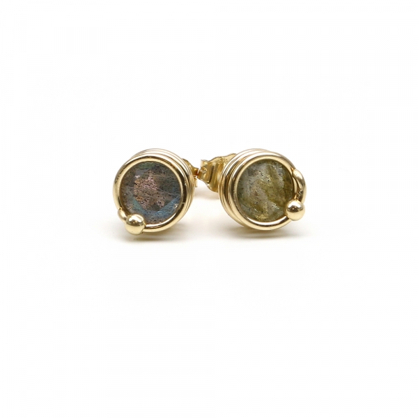 Stud earrings by Ichiban - Busted Deluxe Labradorite