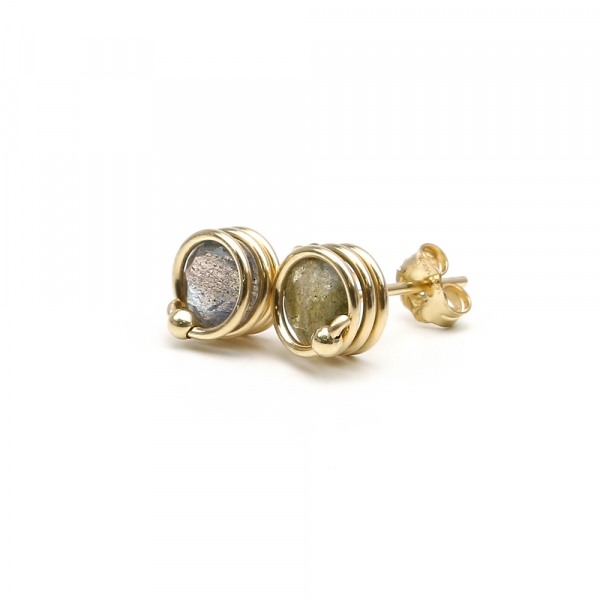 Stud earrings by Ichiban - Busted Deluxe Labradorite