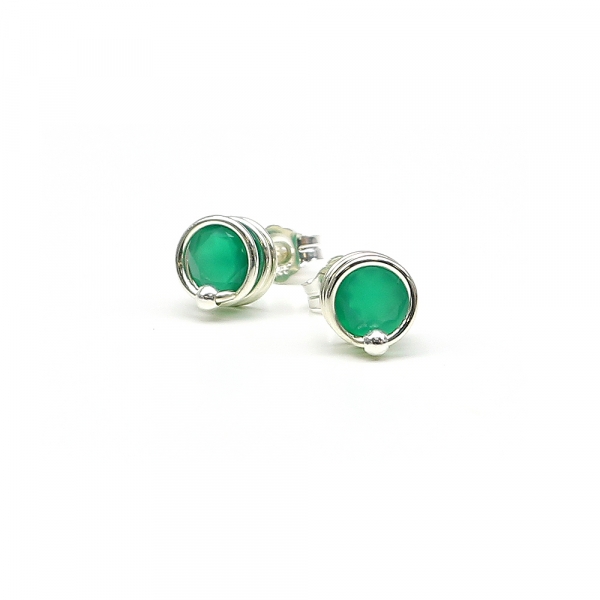 Stud earrings by Ichiban -  Busted Deluxe Green Onyx 925 Silver