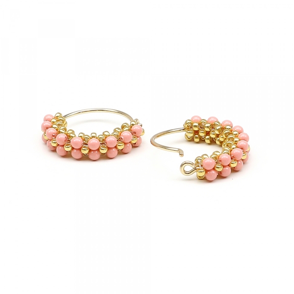 Earrings by Ichiban - Primetime Pearls Pink Coral