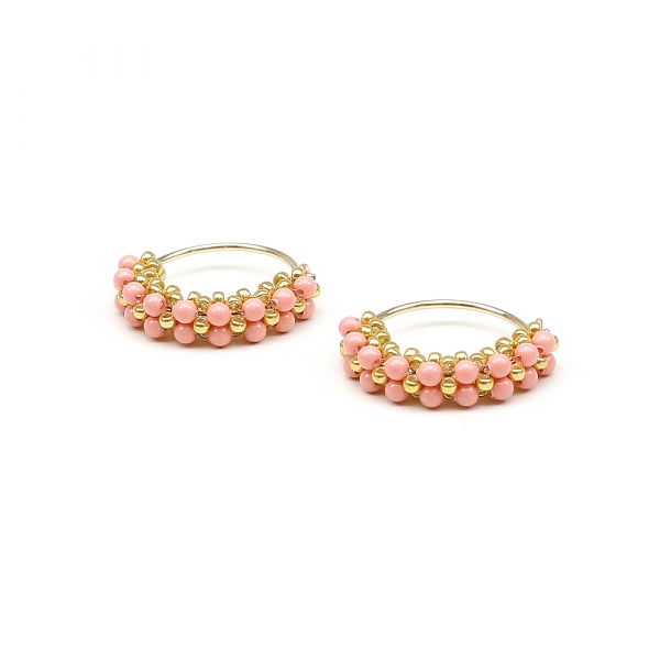 Earrings by Ichiban - Primetime Pearls Pink Coral