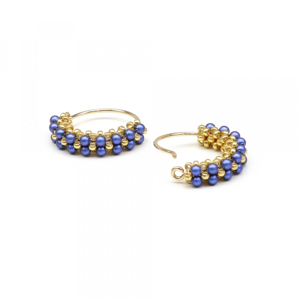 Earrings by Ichiban - Primetime Pearls Iridescent Dark Blue