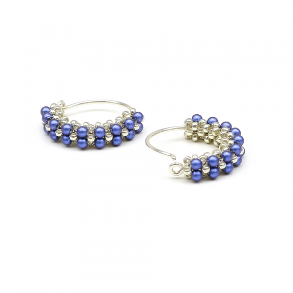 Earrings by Ichiban - Primetime Pearls Iridescent Dark Blue 925 Silver