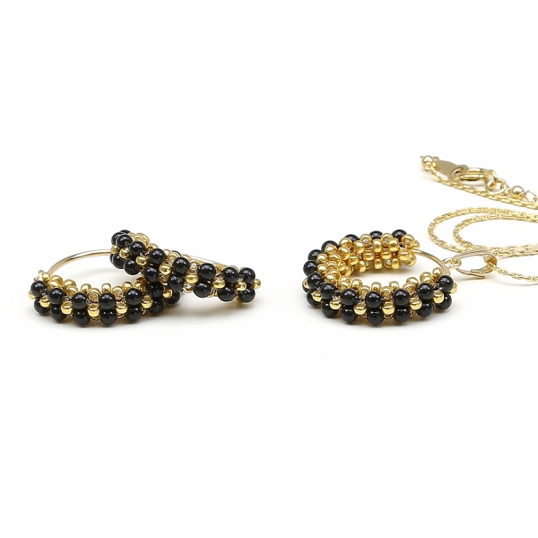 Set pendant and earrings by Ichiban - Primetime Pearls Mystic Black