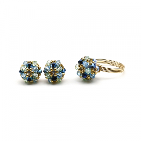 Set ring and stud earrings by Ichiban - Daisies Spicy