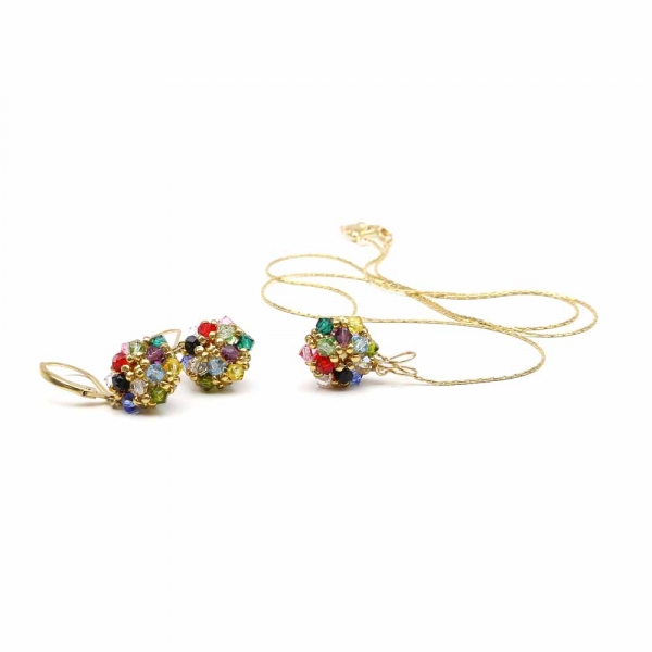 Set pendant and leverback earrings by Ichiban - Daisies Multicolor