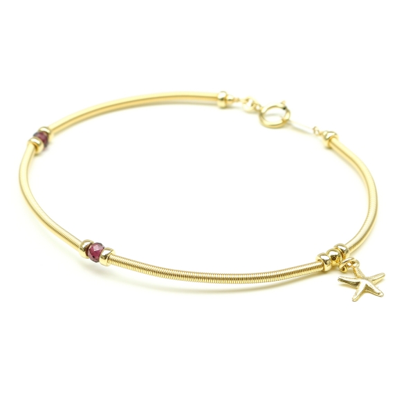 Gemstone bracelet by Ichiban - Vogue Rhodolite Garnet and star charm