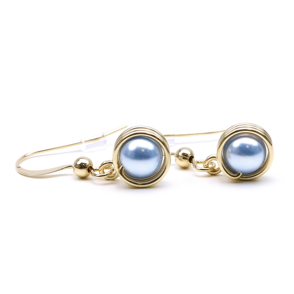 Earrings by Ichiban - Busted Pearls Light Blue