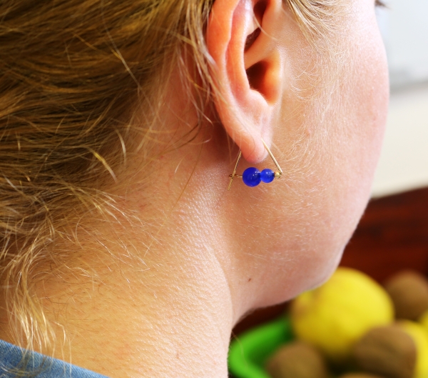 Gemstone earrings by Ichiban - Fancy Agate Blue